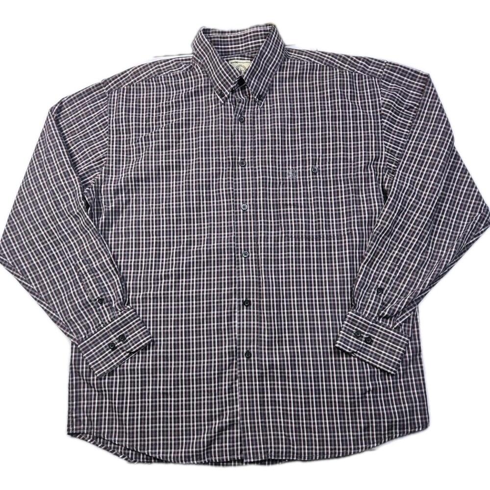 Gunnison Creek Outfitters - Black Plaid Button Down Long Sleeve Shirt - Mens L